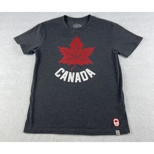 Canada Olympic Shirt Youth‎ Boys 7/8 Gray Crew Neck Short Sleeve Sports